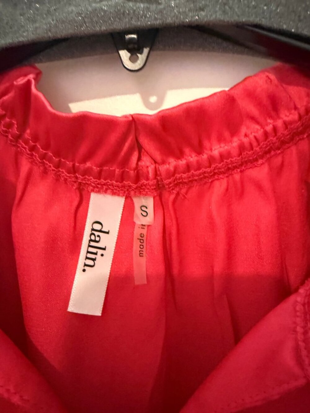 Dalin Red Ruffle Blouse Size S - Picture 2 of 4